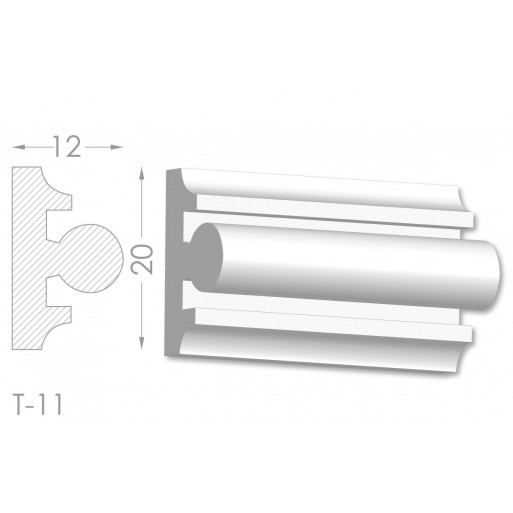 Тяга, молдинг з гіпсу т-11