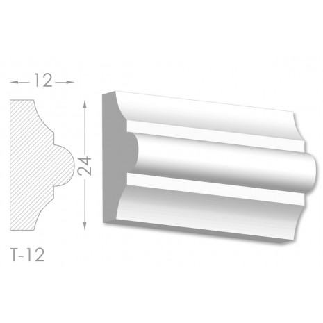 Тяга, молдинг з гіпсу т-12