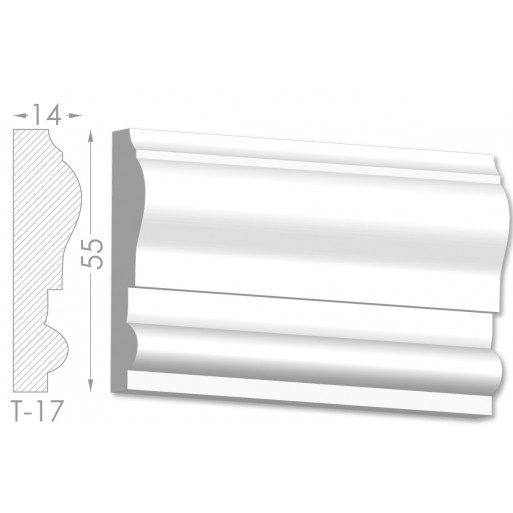 Тяга, молдинг з гіпсу т-17