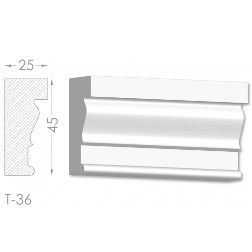 Тяга, молдинг з гіпсу т-36