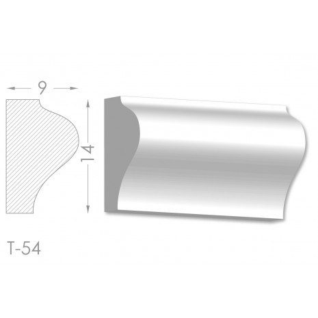 Тяга, молдинг з гіпсу т-54