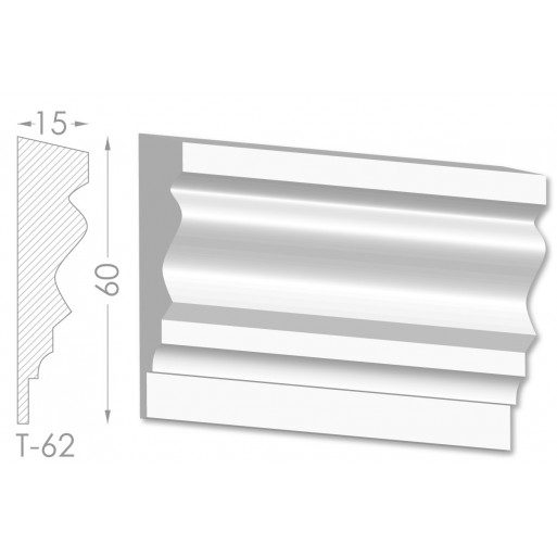 Тяга, молдинг з гіпсу т-62