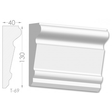 Тяга, молдинг з гіпсу т-69