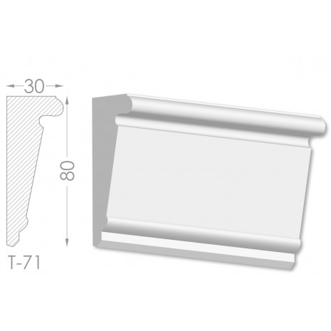 Тяга, молдинг з гіпсу т-71