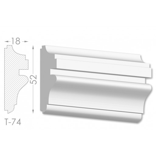 Тяга, молдинг з гіпсу т-74