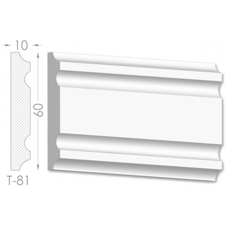 Тяга, молдинг з гіпсу т-81