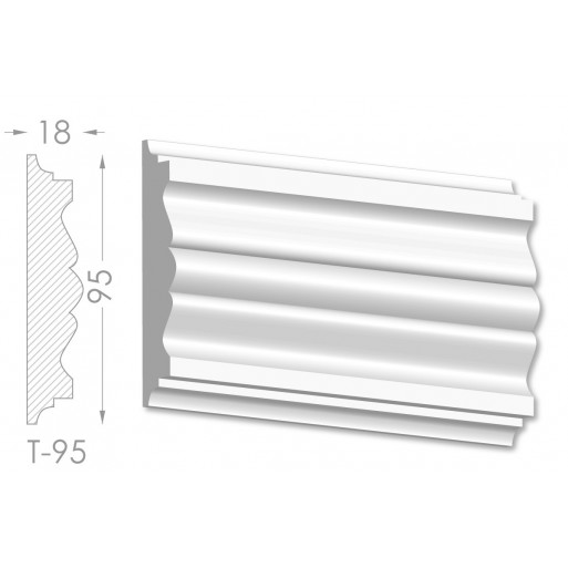 Тяга, молдинг з гіпсу т-95