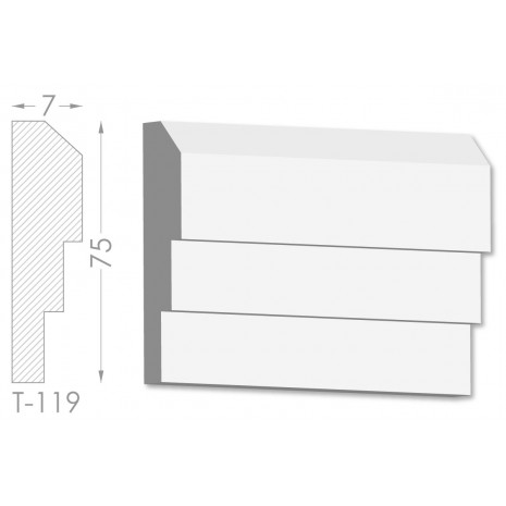 Тяга, молдинг з гіпсу т-119