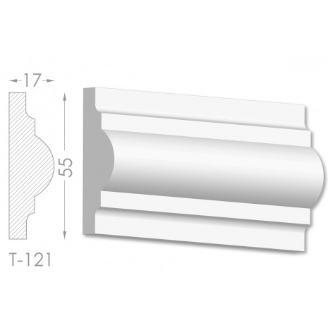 Тяга, молдинг з гіпсу т-121