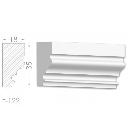 Тяга, молдинг з гіпсу т-122