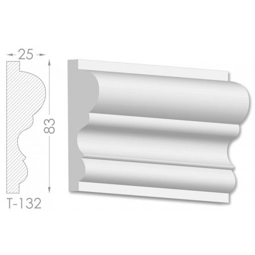 Тяга, молдинг з гіпсу т-132