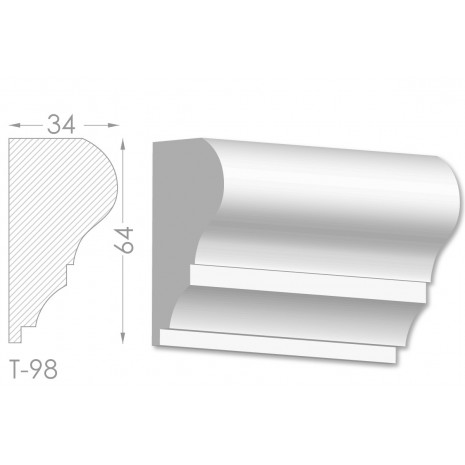 Тяга, молдинг з гіпсу т-98