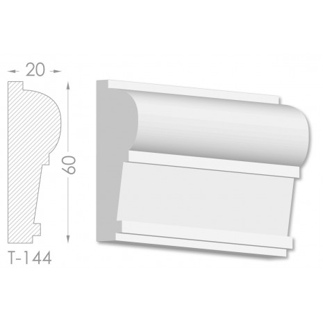 Тяга, молдинг з гіпсу т-144