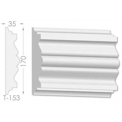 Тяга, молдинг з гіпсу т-153