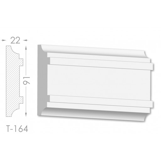 Тяга, молдинг з гіпсу т-164
