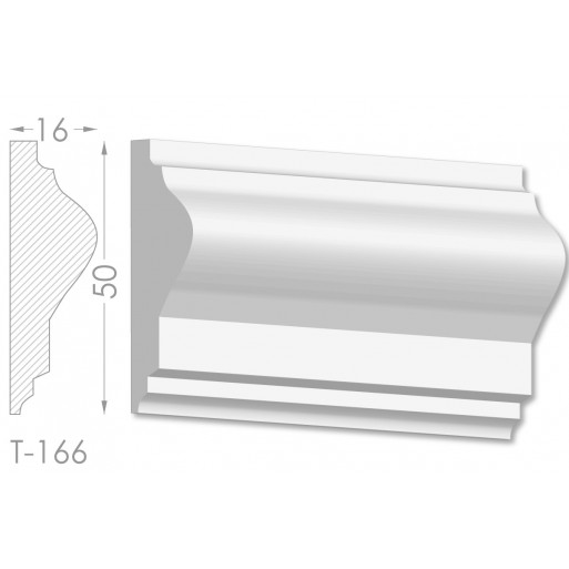 Тяга, молдинг з гіпсу т-166