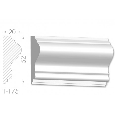 Тяга, молдинг з гіпсу т-175