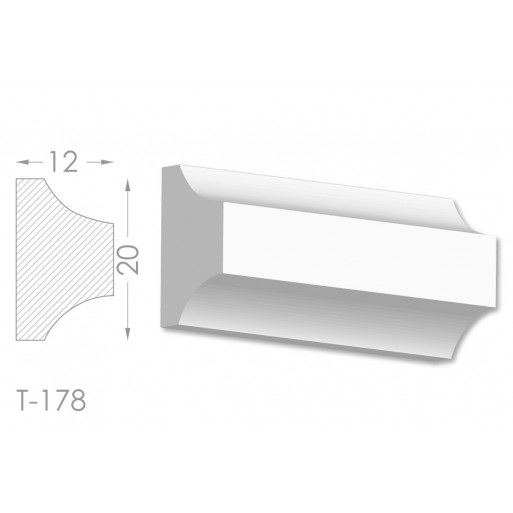 Тяга, молдинг з гіпсу т-178