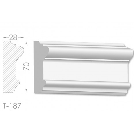 Тяга, молдинг з гіпсу т-187