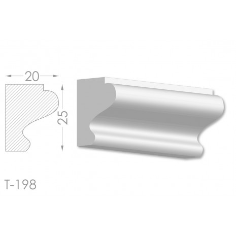 Тяга, молдинг з гіпсу т-198