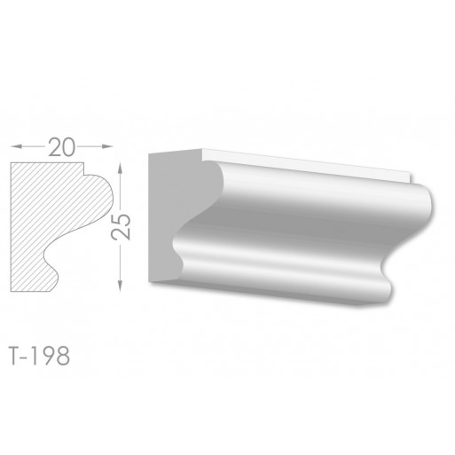 Тяга, молдинг з гіпсу т-198