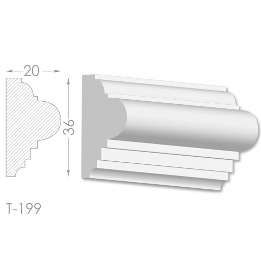 Тяга, молдинг з гіпсу т-199