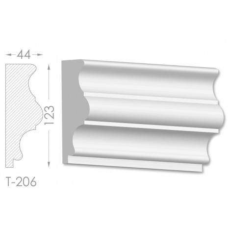 Тяга, молдинг з гіпсу т-206