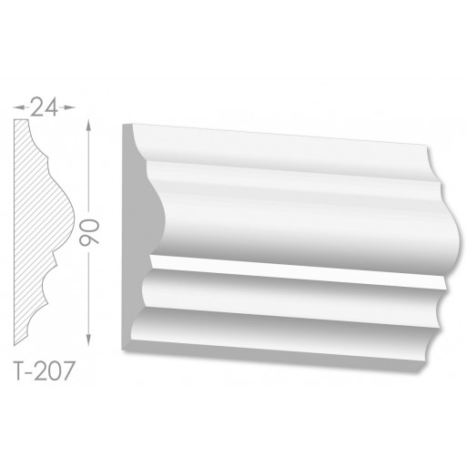 Тяга, молдинг з гіпсу т-207