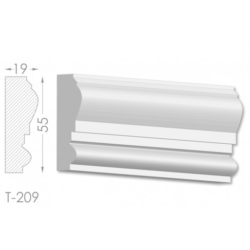 Тяга, молдинг з гіпсу т-209