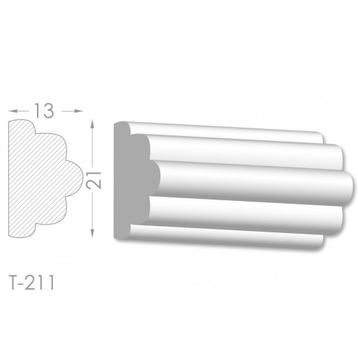 Тяга, молдинг з гіпсу т-211
