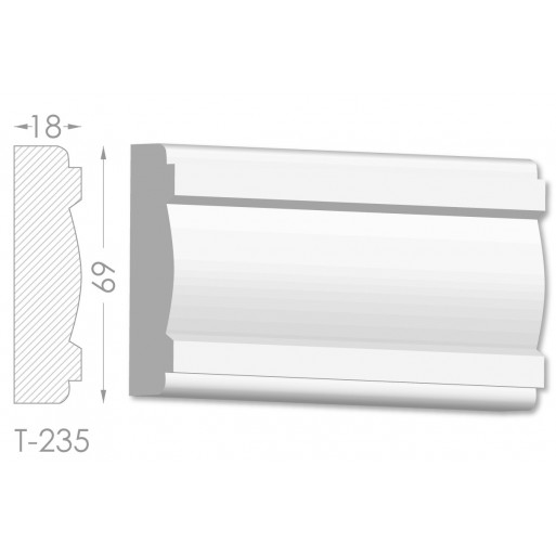 Тяга, молдинг з гіпсу т-235