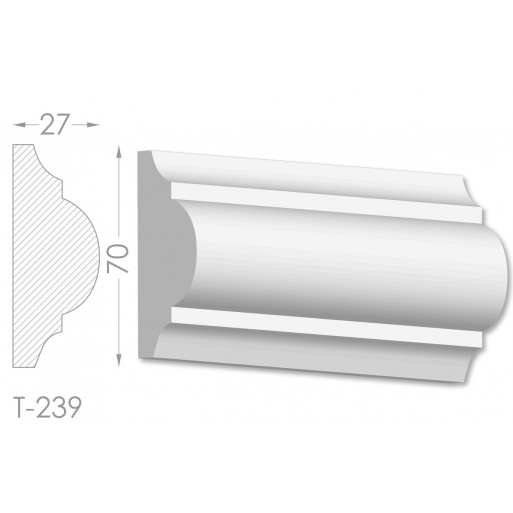 Тяга, молдинг з гіпсу т-239