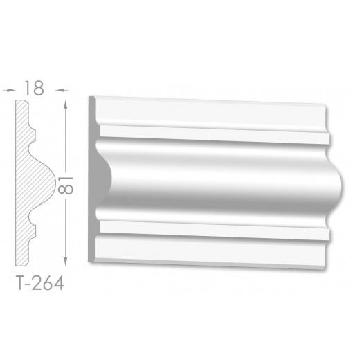 Тяга, молдинг з гіпсу т-264