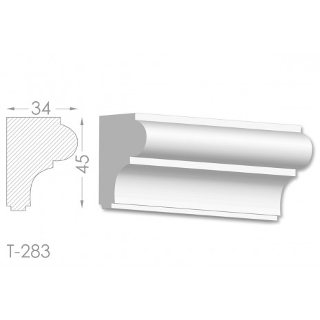 Тяга, молдинг з гіпсу т-283