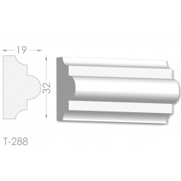 Тяга, молдинг з гіпсу т-288