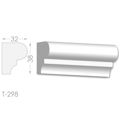 Тяга, молдинг з гіпсу т-298