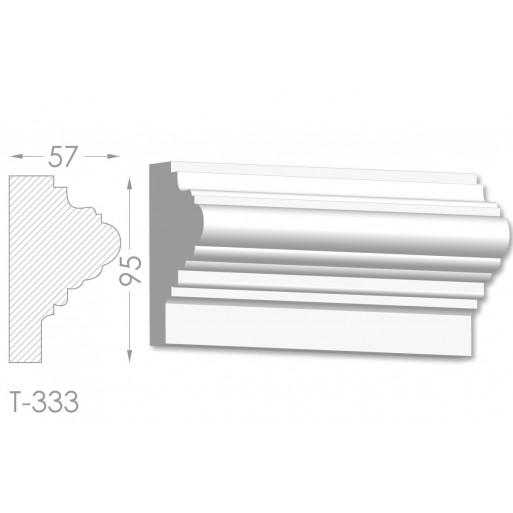Тяга, молдинг з гіпсу т-333