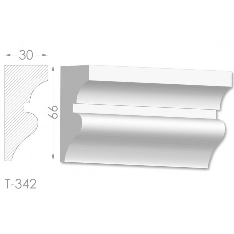 Тяга, молдинг з гіпсу т-342