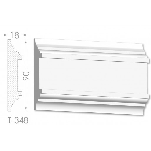 Тяга, молдинг з гіпсу т-348