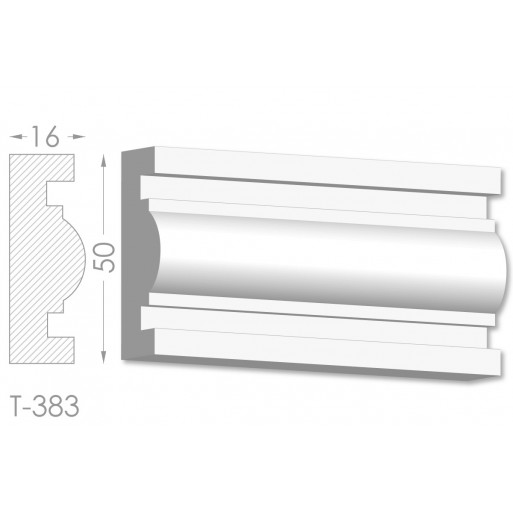 Тяга, молдинг з гіпсу т-383