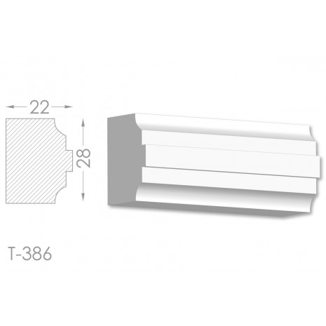 Тяга, молдинг з гіпсу т-386