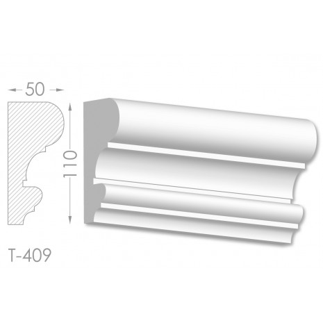 Тяга, молдинг з гіпсу т-409