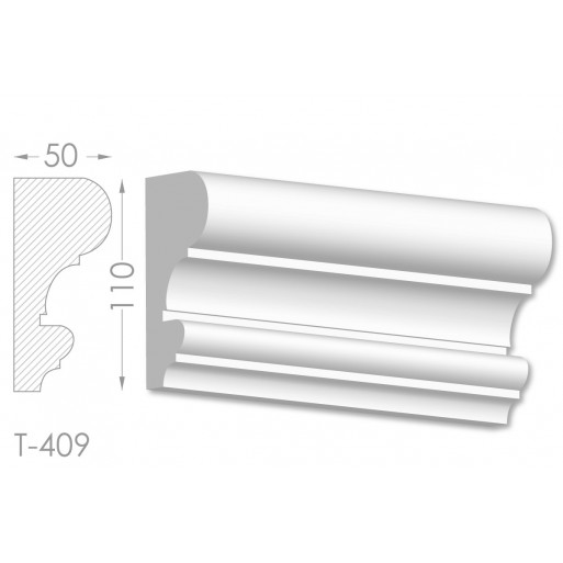 Тяга, молдинг з гіпсу т-409