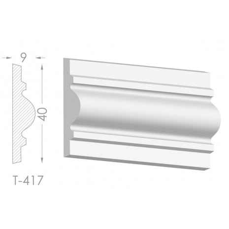 Тяга, молдинг з гіпсу т-417