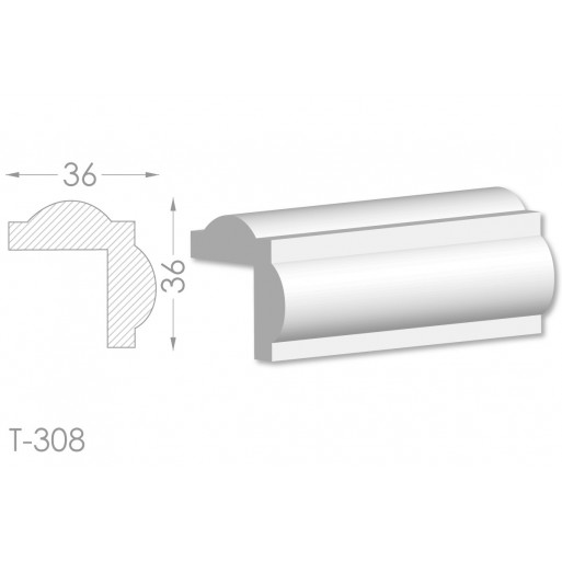 Тяга, молдинг з гіпсу  т-308
