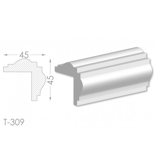 Тяга, молдинг з гіпсу т-309