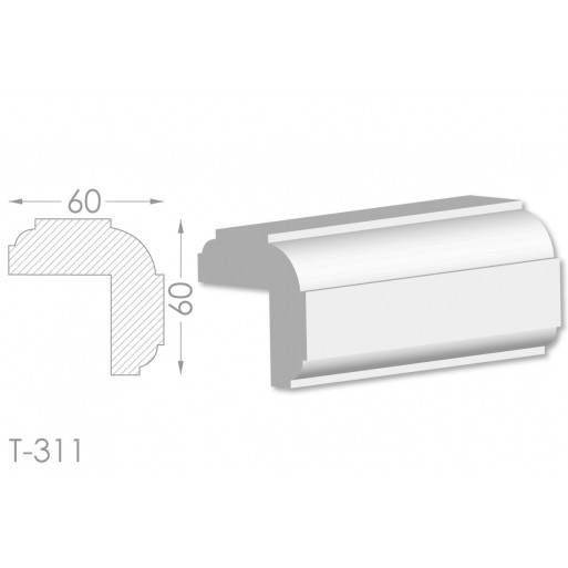 Тяга, молдинг з гіпсу т-311