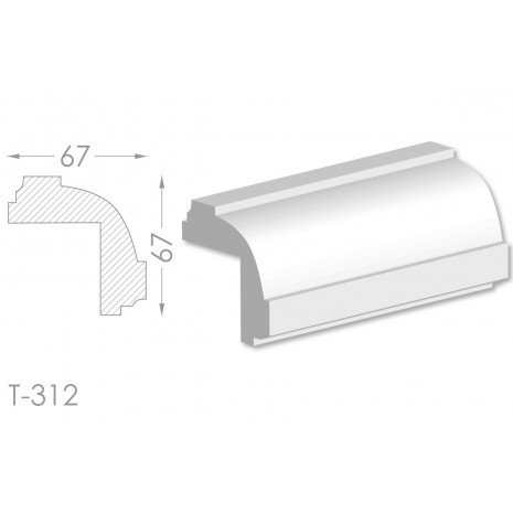 Тяга, молдинг з гіпсу т-312