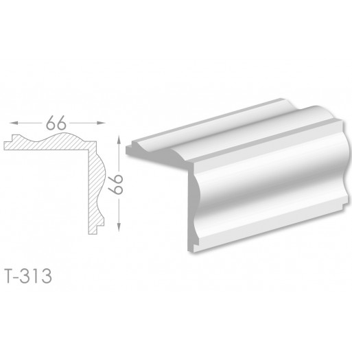 Тяга, молдинг з гіпсу т-313