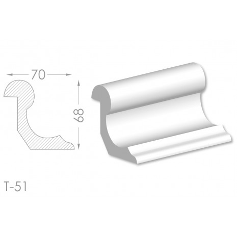 Тяга, молдинг з гіпсу т-51